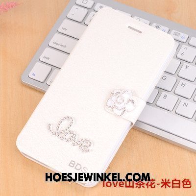 Xiaomi Mi Max 2 Hoesje Bescherming Leren Etui Folio, Xiaomi Mi Max 2 Hoesje Met Strass Anti-fall Beige