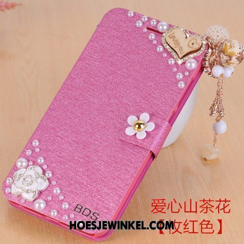 Xiaomi Mi Max 2 Hoesje Bescherming Leren Etui Folio, Xiaomi Mi Max 2 Hoesje Met Strass Anti-fall Beige