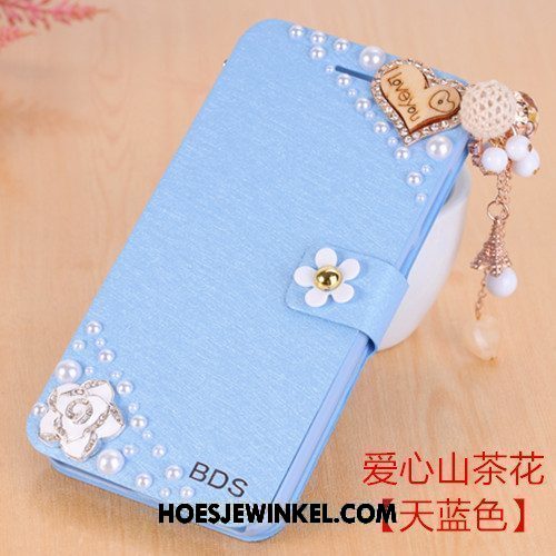 Xiaomi Mi Max 2 Hoesje Bescherming Leren Etui Folio, Xiaomi Mi Max 2 Hoesje Met Strass Anti-fall Beige