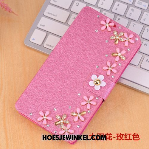 Xiaomi Mi Max 2 Hoesje Bescherming Leren Etui Folio, Xiaomi Mi Max 2 Hoesje Met Strass Anti-fall Beige
