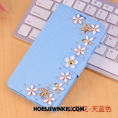 Xiaomi Mi Max 2 Hoesje Bescherming Leren Etui Folio, Xiaomi Mi Max 2 Hoesje Met Strass Anti-fall Beige