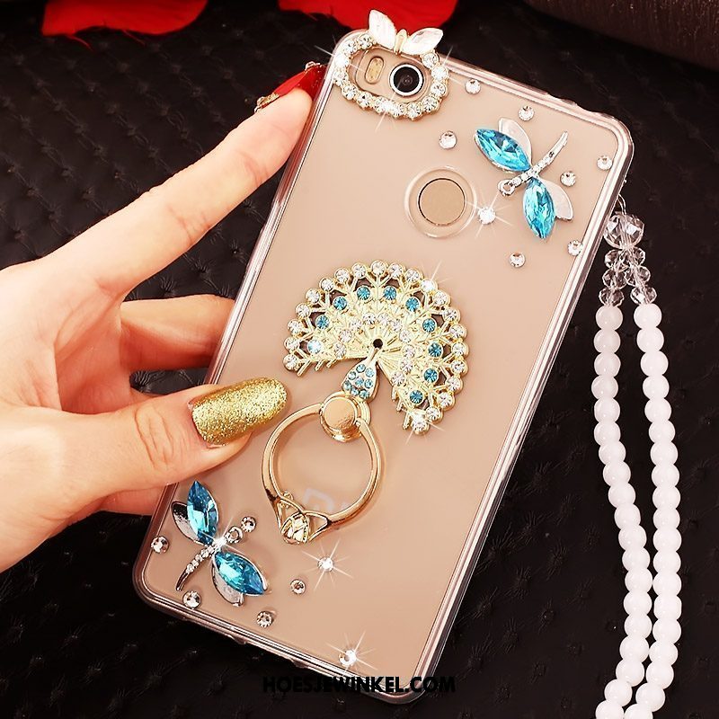 Xiaomi Mi Max 2 Hoesje Blauw Bescherming Met Strass, Xiaomi Mi Max 2 Hoesje Hoes Zacht Beige