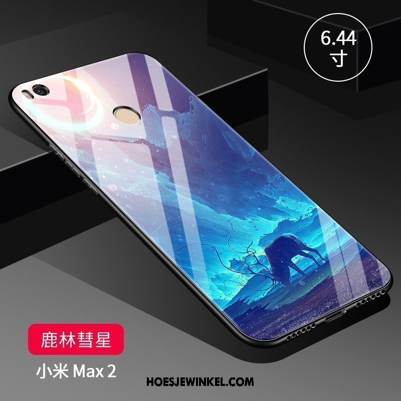 Xiaomi Mi Max 2 Hoesje Glas Hard Scheppend, Xiaomi Mi Max 2 Hoesje All Inclusive Trendy Merk Beige