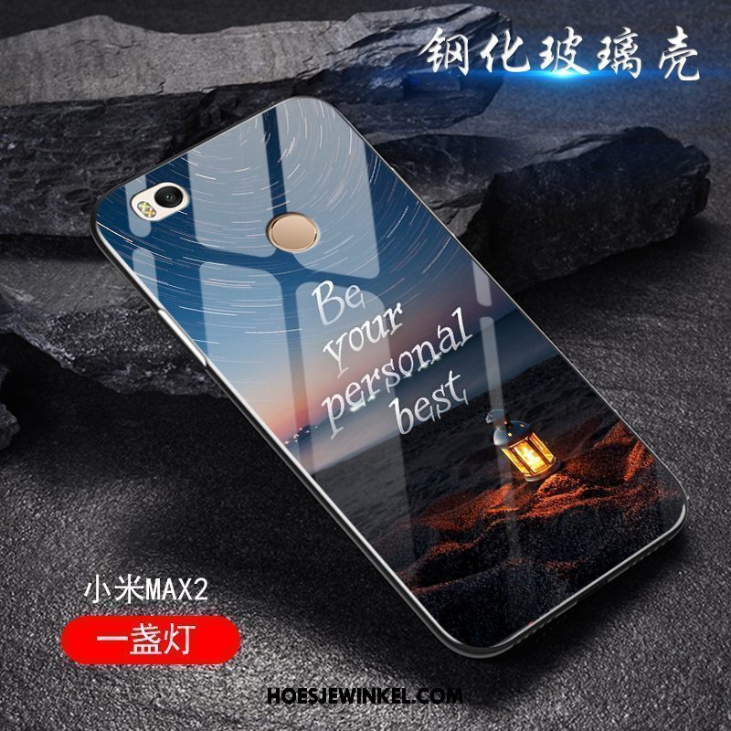 Xiaomi Mi Max 2 Hoesje Glas Mobiele Telefoon Hoes, Xiaomi Mi Max 2 Hoesje Groen Mini Beige