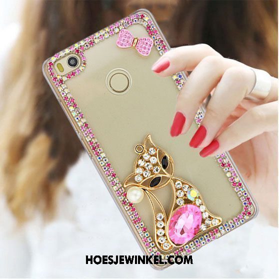 Xiaomi Mi Max 2 Hoesje Hoes Mini Met Strass, Xiaomi Mi Max 2 Hoesje Rood Bescherming Beige