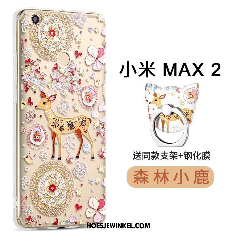 Xiaomi Mi Max 2 Hoesje Siliconen Scheppend Anti-fall, Xiaomi Mi Max 2 Hoesje Groen Bescherming Beige