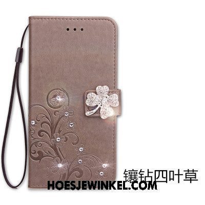 Xiaomi Mi Max 2 Hoesje Zacht Leren Etui Folio, Xiaomi Mi Max 2 Hoesje Met Strass Ondersteuning Beige