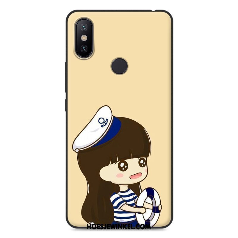 Xiaomi Mi Max 3 Hoesje Blauw Mini Trendy Merk, Xiaomi Mi Max 3 Hoesje Siliconen Zacht Beige