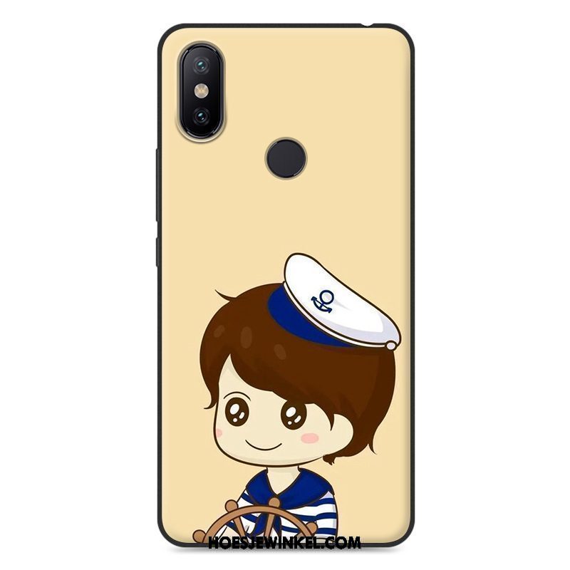 Xiaomi Mi Max 3 Hoesje Blauw Mini Trendy Merk, Xiaomi Mi Max 3 Hoesje Siliconen Zacht Beige