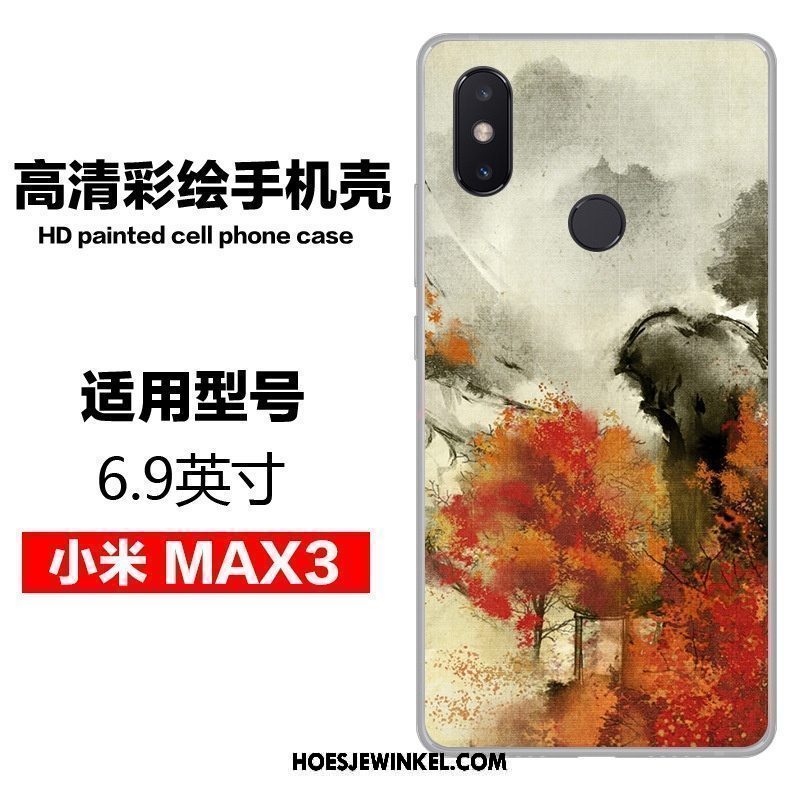 Xiaomi Mi Max 3 Hoesje Blauw Wind Kunst, Xiaomi Mi Max 3 Hoesje Scheppend Persoonlijk Beige