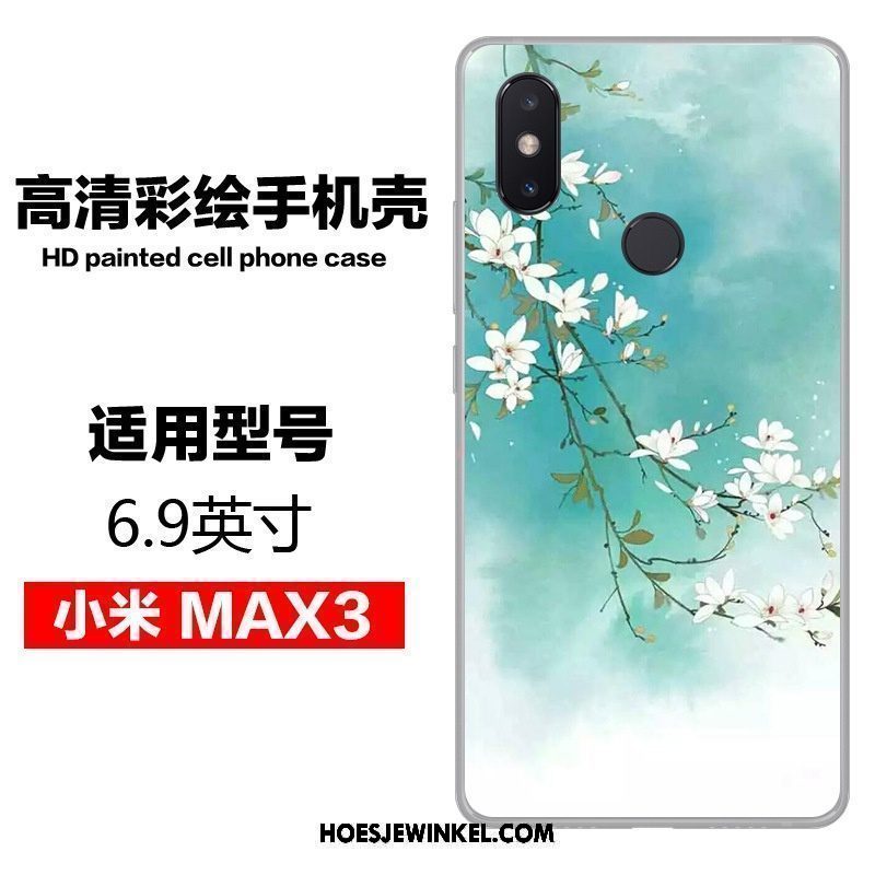 Xiaomi Mi Max 3 Hoesje Blauw Wind Kunst, Xiaomi Mi Max 3 Hoesje Scheppend Persoonlijk Beige