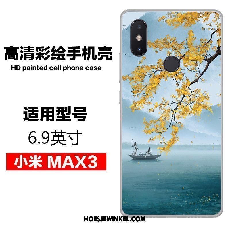 Xiaomi Mi Max 3 Hoesje Blauw Wind Kunst, Xiaomi Mi Max 3 Hoesje Scheppend Persoonlijk Beige