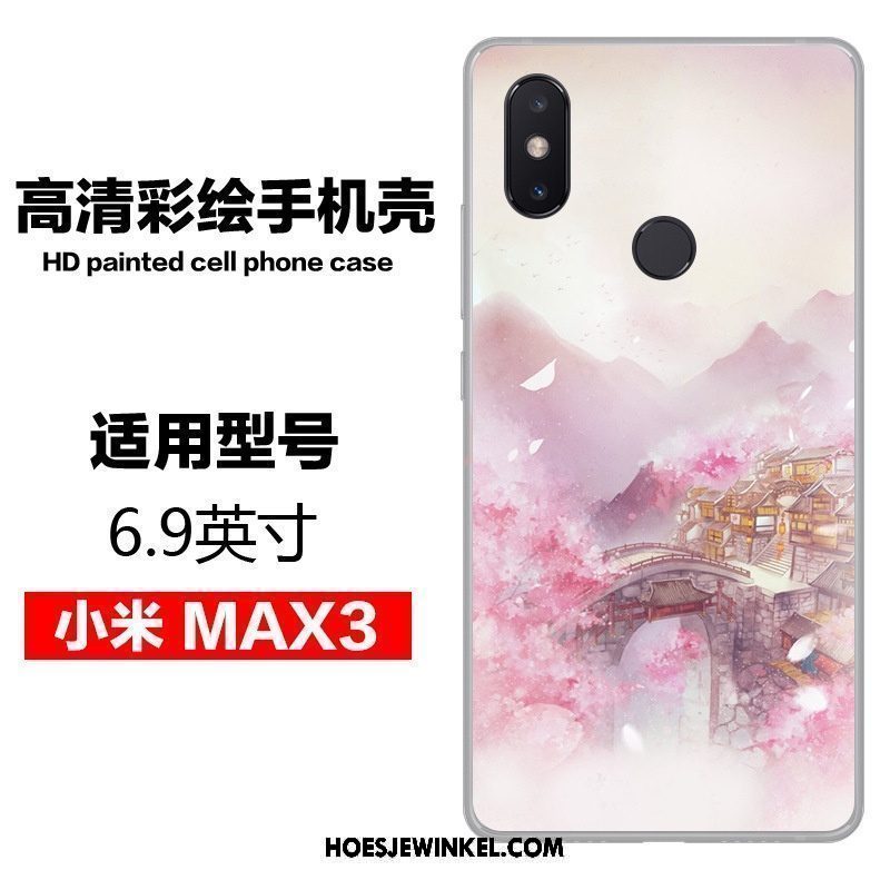 Xiaomi Mi Max 3 Hoesje Blauw Wind Kunst, Xiaomi Mi Max 3 Hoesje Scheppend Persoonlijk Beige