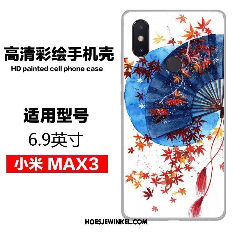 Xiaomi Mi Max 3 Hoesje Blauw Wind Kunst, Xiaomi Mi Max 3 Hoesje Scheppend Persoonlijk Beige