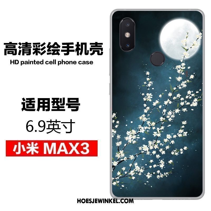 Xiaomi Mi Max 3 Hoesje Blauw Wind Kunst, Xiaomi Mi Max 3 Hoesje Scheppend Persoonlijk Beige