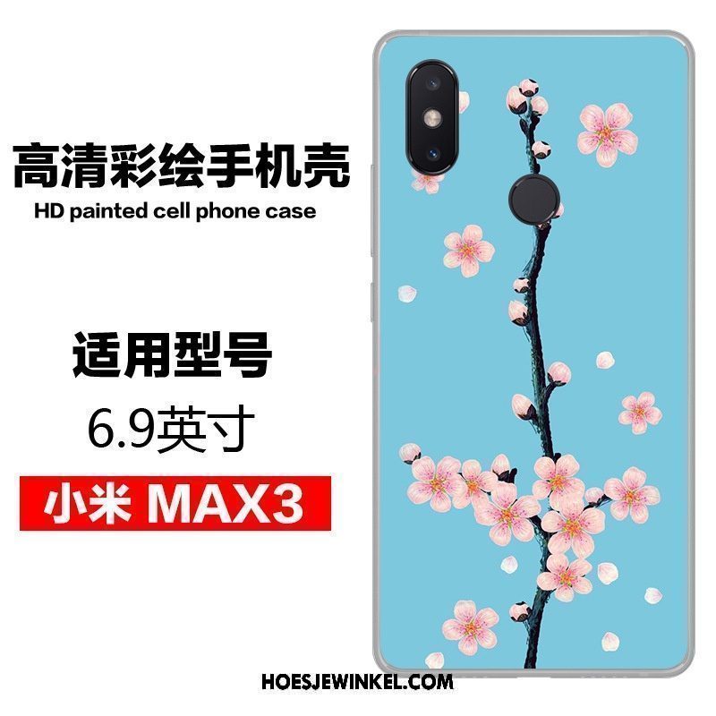 Xiaomi Mi Max 3 Hoesje Blauw Wind Kunst, Xiaomi Mi Max 3 Hoesje Scheppend Persoonlijk Beige