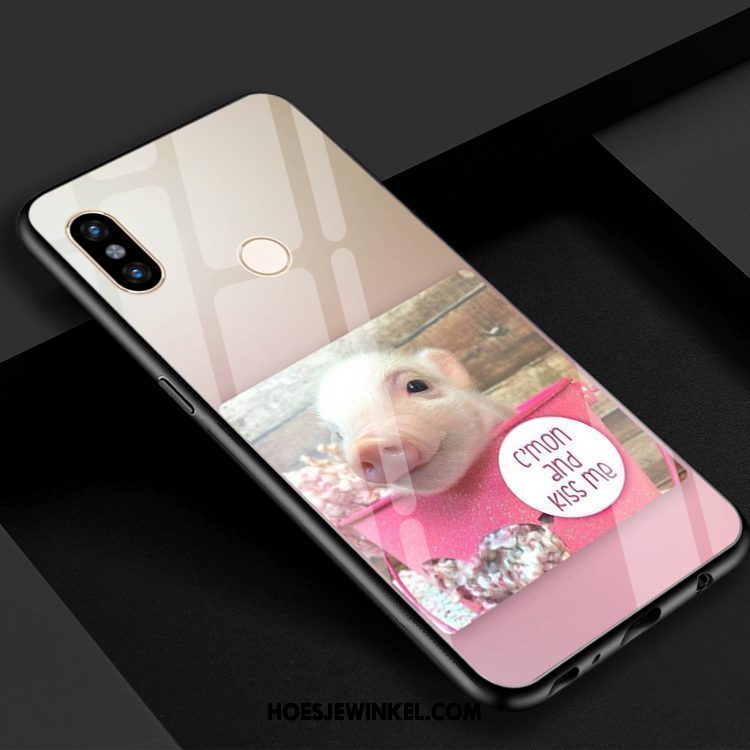 Xiaomi Mi Max 3 Hoesje Mini Mobiele Telefoon Lovers, Xiaomi Mi Max 3 Hoesje Spiegel Spotprent Beige