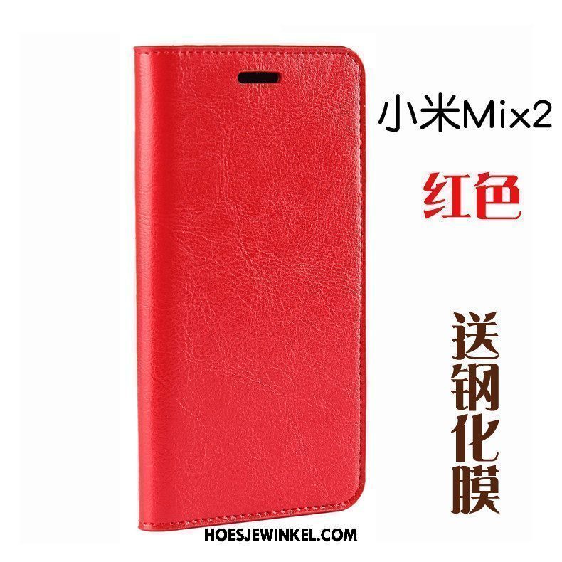 Xiaomi Mi Mix 2 Hoesje All Inclusive Bescherming Folio, Xiaomi Mi Mix 2 Hoesje Mobiele Telefoon Echt Leer Braun Beige
