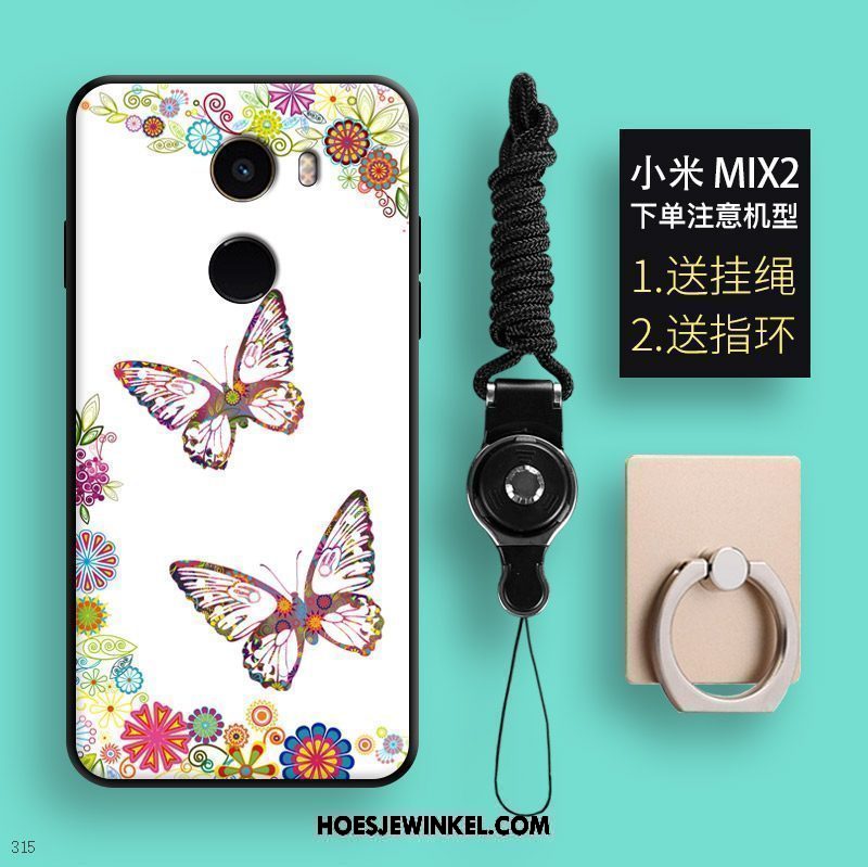 Xiaomi Mi Mix 2 Hoesje Hanger Siliconen Bescherming, Xiaomi Mi Mix 2 Hoesje Wit Geschilderd Beige
