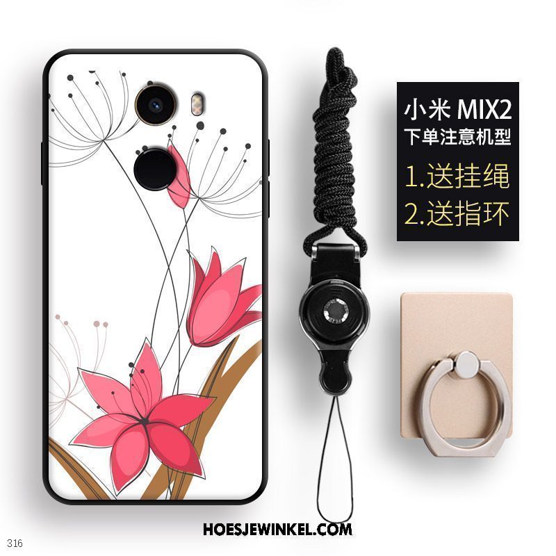 Xiaomi Mi Mix 2 Hoesje Hanger Siliconen Bescherming, Xiaomi Mi Mix 2 Hoesje Wit Geschilderd Beige