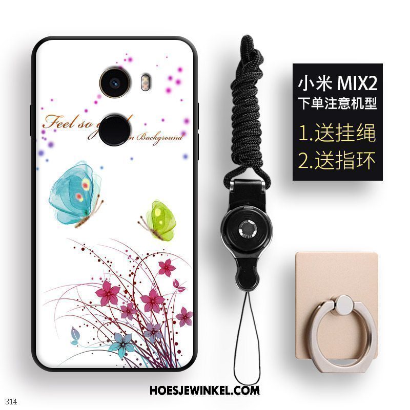 Xiaomi Mi Mix 2 Hoesje Hanger Siliconen Bescherming, Xiaomi Mi Mix 2 Hoesje Wit Geschilderd Beige