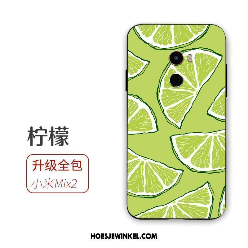 Xiaomi Mi Mix 2 Hoesje Hoes Hanger Fruit, Xiaomi Mi Mix 2 Hoesje Groen Siliconen Beige