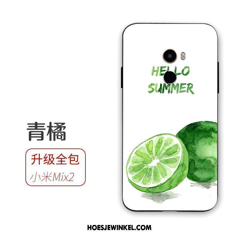 Xiaomi Mi Mix 2 Hoesje Hoes Hanger Fruit, Xiaomi Mi Mix 2 Hoesje Groen Siliconen Beige