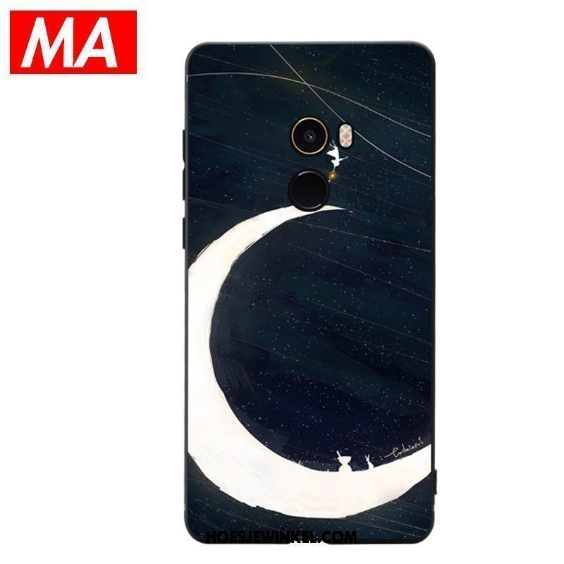 Xiaomi Mi Mix 2 Hoesje Hoes Siliconen Bescherming, Xiaomi Mi Mix 2 Hoesje Olieverfschilderij Eenvoudige Beige
