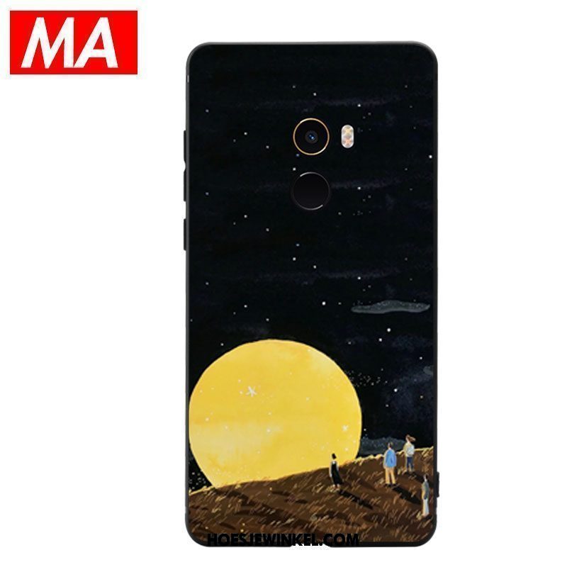 Xiaomi Mi Mix 2 Hoesje Hoes Siliconen Bescherming, Xiaomi Mi Mix 2 Hoesje Olieverfschilderij Eenvoudige Beige