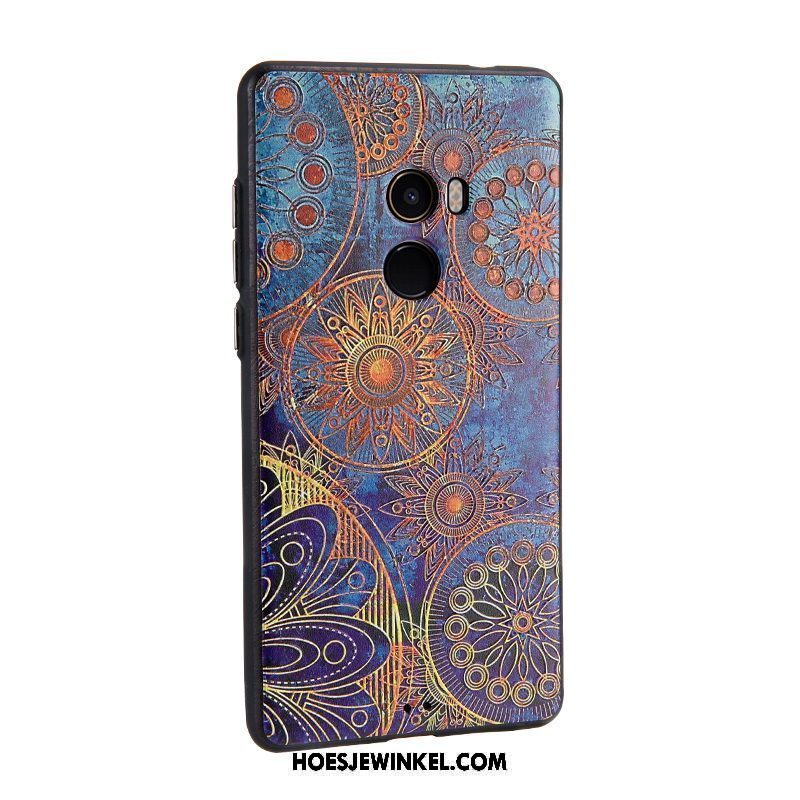 Xiaomi Mi Mix 2 Hoesje Mini Geschilderd Blauw, Xiaomi Mi Mix 2 Hoesje Bescherming Reliëf Beige