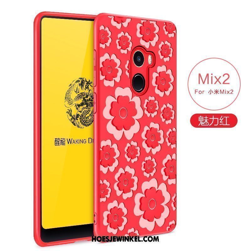 Xiaomi Mi Mix 2 Hoesje Mini Hoes Persoonlijk, Xiaomi Mi Mix 2 Hoesje Siliconen Blauw Beige