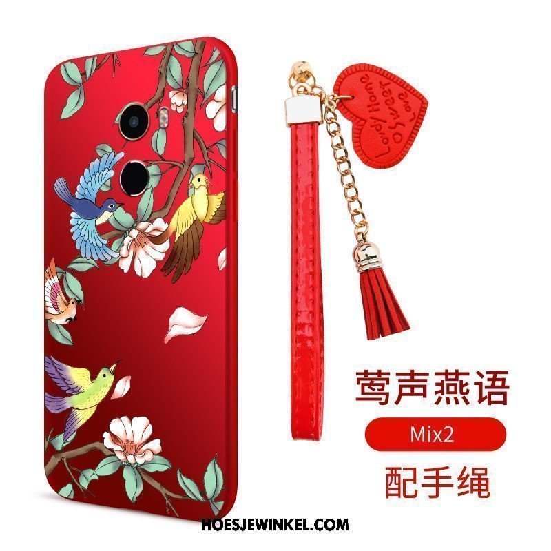 Xiaomi Mi Mix 2 Hoesje Rood Bescherming Vogel, Xiaomi Mi Mix 2 Hoesje Anti-fall Trend Beige