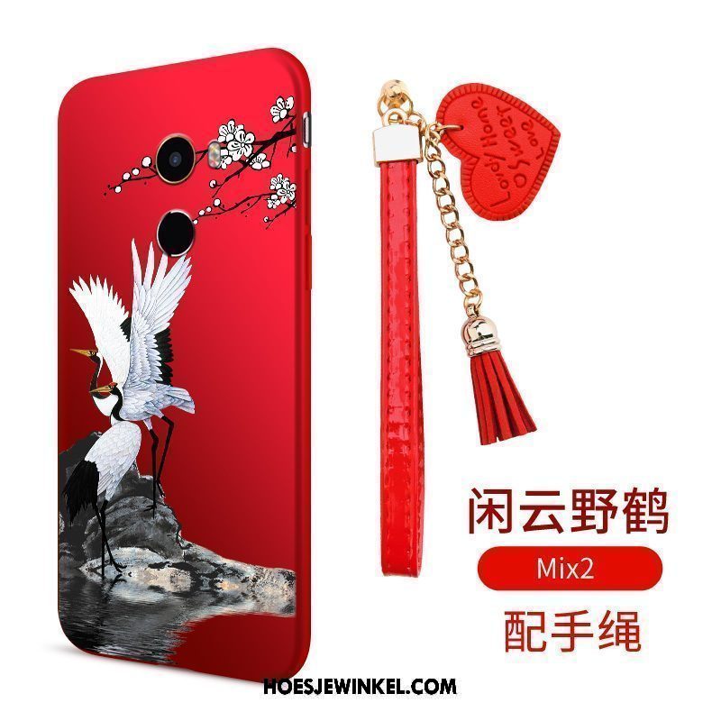 Xiaomi Mi Mix 2 Hoesje Rood Bescherming Vogel, Xiaomi Mi Mix 2 Hoesje Anti-fall Trend Beige