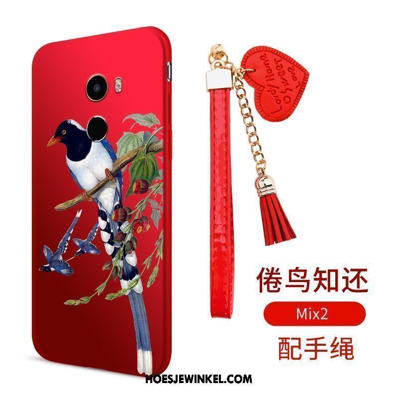 Xiaomi Mi Mix 2 Hoesje Rood Bescherming Vogel, Xiaomi Mi Mix 2 Hoesje Anti-fall Trend Beige