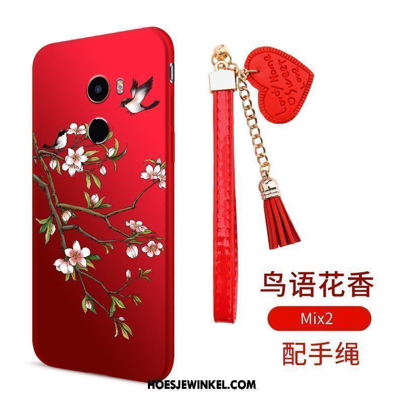 Xiaomi Mi Mix 2 Hoesje Rood Bescherming Vogel, Xiaomi Mi Mix 2 Hoesje Anti-fall Trend Beige