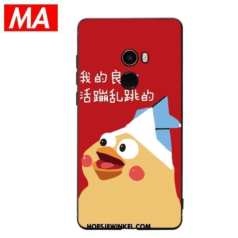 Xiaomi Mi Mix 2 Hoesje Spotprent Mini Lovers, Xiaomi Mi Mix 2 Hoesje Siliconen Blauw Beige