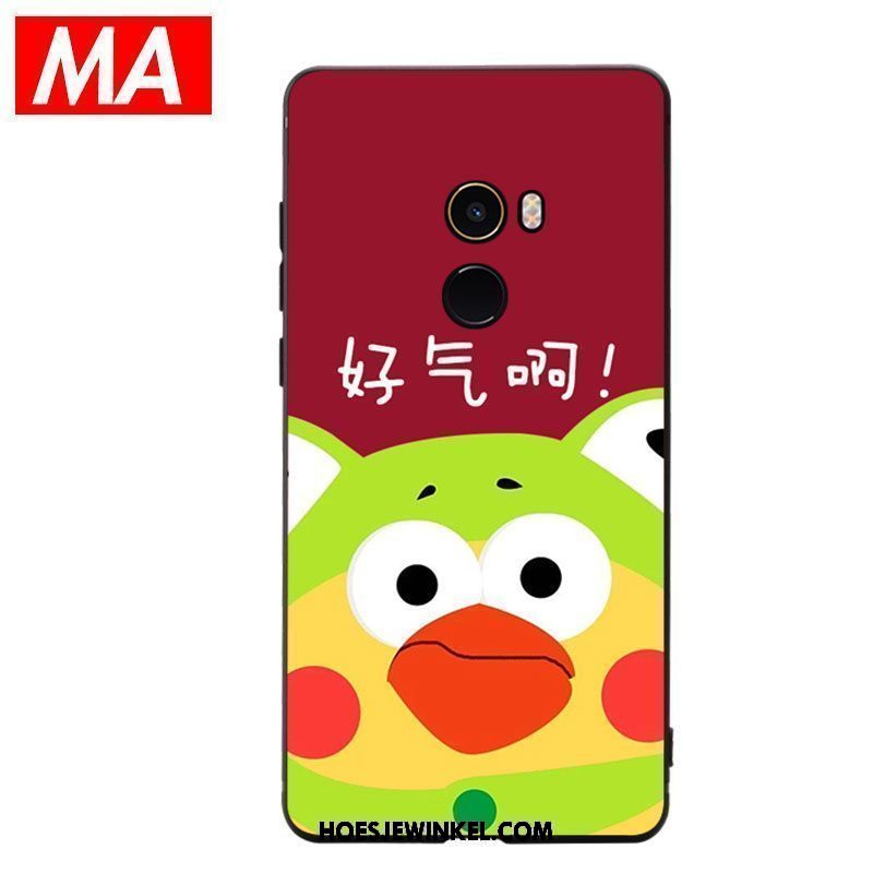 Xiaomi Mi Mix 2 Hoesje Spotprent Mini Lovers, Xiaomi Mi Mix 2 Hoesje Siliconen Blauw Beige