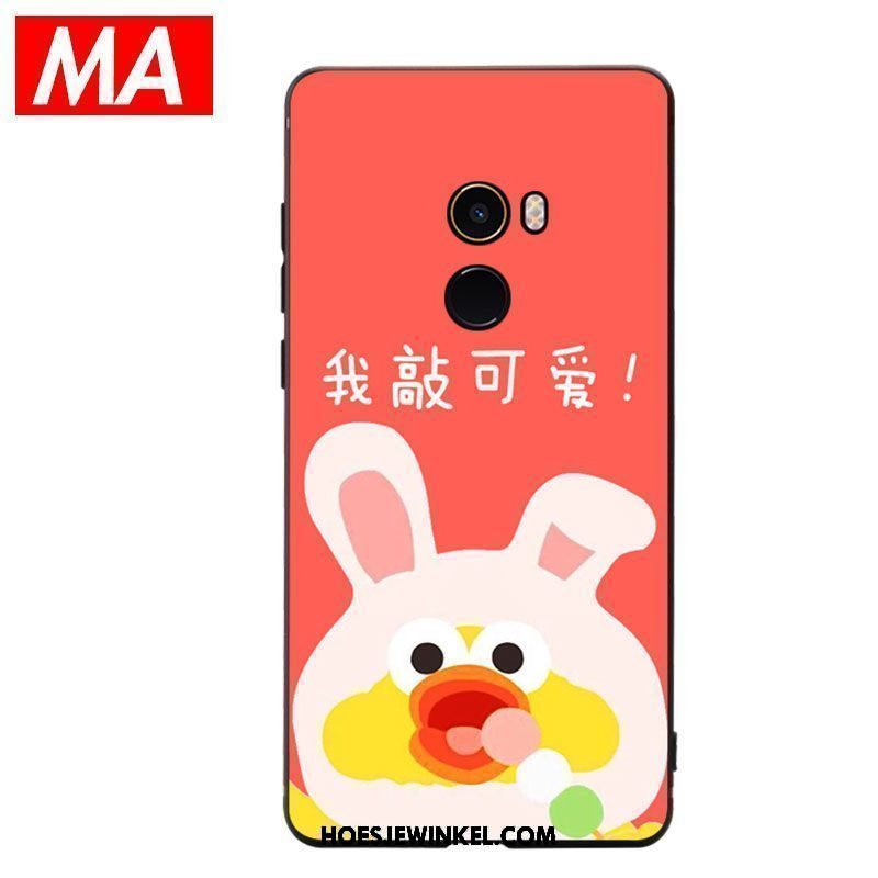 Xiaomi Mi Mix 2 Hoesje Spotprent Mini Lovers, Xiaomi Mi Mix 2 Hoesje Siliconen Blauw Beige