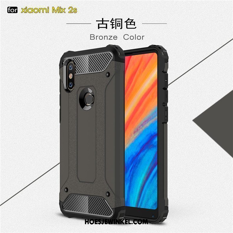 Xiaomi Mi Mix 2s Hoesje Accessoires Glans Schrobben, Xiaomi Mi Mix 2s Hoesje Anti-fall Siliconen Beige