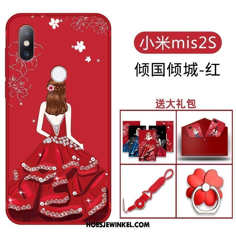 Xiaomi Mi Mix 2s Hoesje Bescherming Persoonlijk Anti-fall, Xiaomi Mi Mix 2s Hoesje All Inclusive Rood Beige