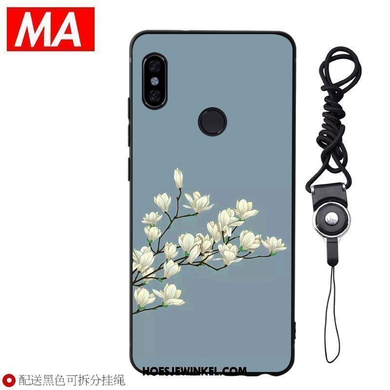 Xiaomi Mi Mix 2s Hoesje Chinese Stijl Kunst Mobiele Telefoon, Xiaomi Mi Mix 2s Hoesje Blauw Mooi Beige