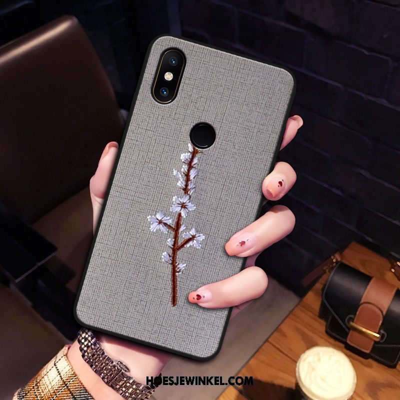 Xiaomi Mi Mix 2s Hoesje Flanel Anti-fall Hoes, Xiaomi Mi Mix 2s Hoesje Zacht Trend Beige