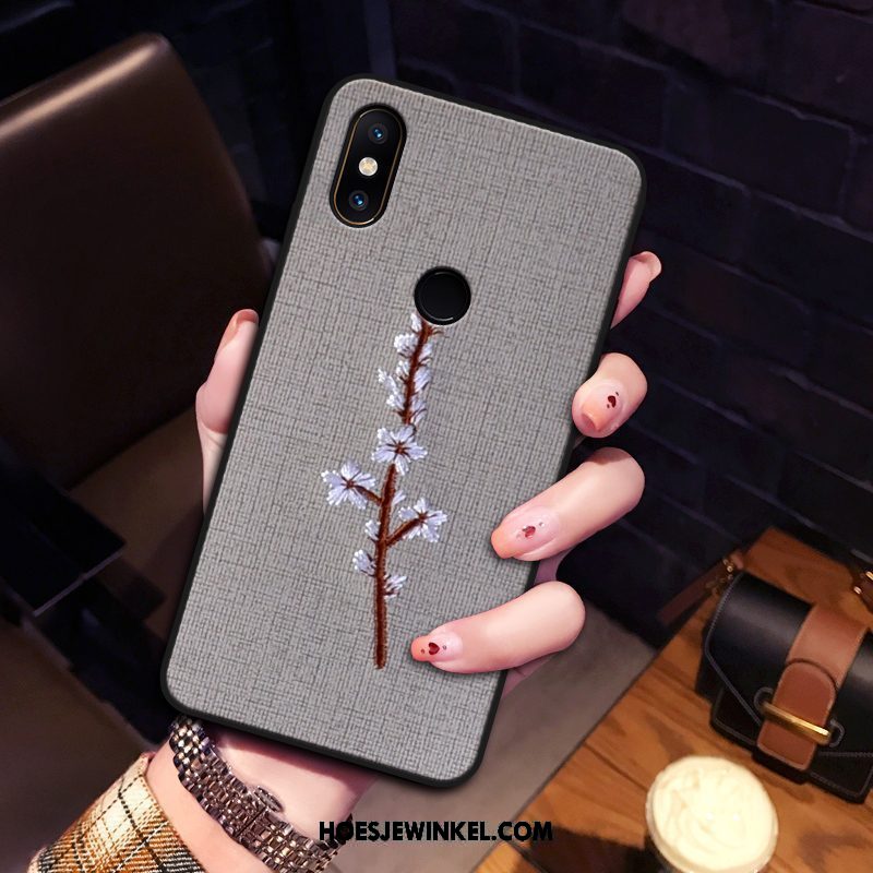 Xiaomi Mi Mix 2s Hoesje Flanel Anti-fall Hoes, Xiaomi Mi Mix 2s Hoesje Zacht Trend Beige