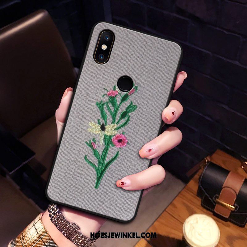 Xiaomi Mi Mix 2s Hoesje Flanel Anti-fall Hoes, Xiaomi Mi Mix 2s Hoesje Zacht Trend Beige