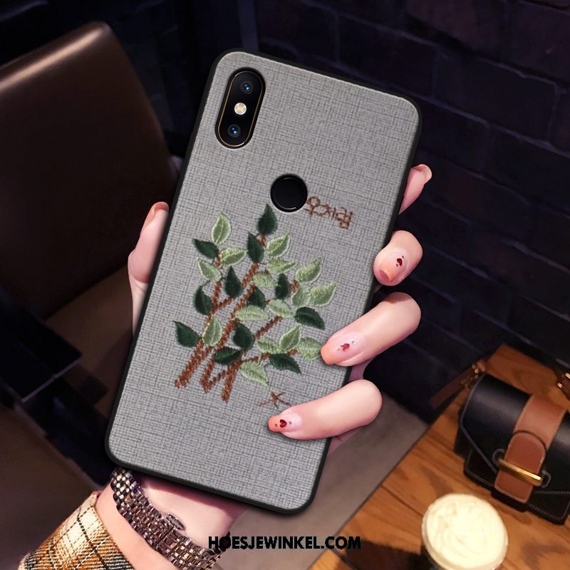 Xiaomi Mi Mix 2s Hoesje Flanel Anti-fall Hoes, Xiaomi Mi Mix 2s Hoesje Zacht Trend Beige