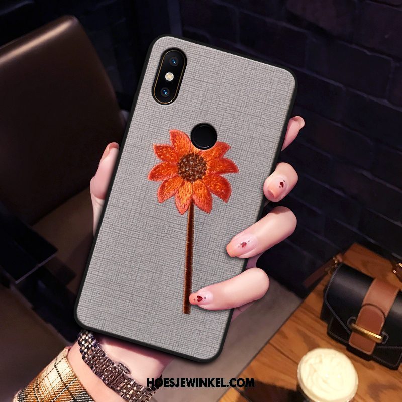 Xiaomi Mi Mix 2s Hoesje Flanel Anti-fall Hoes, Xiaomi Mi Mix 2s Hoesje Zacht Trend Beige