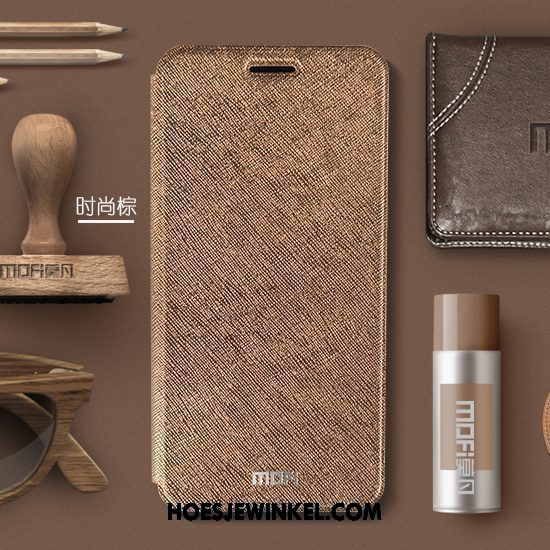 Xiaomi Mi Mix 2s Hoesje Leren Etui Persoonlijk Hoes, Xiaomi Mi Mix 2s Hoesje Trend Mobiele Telefoon Beige