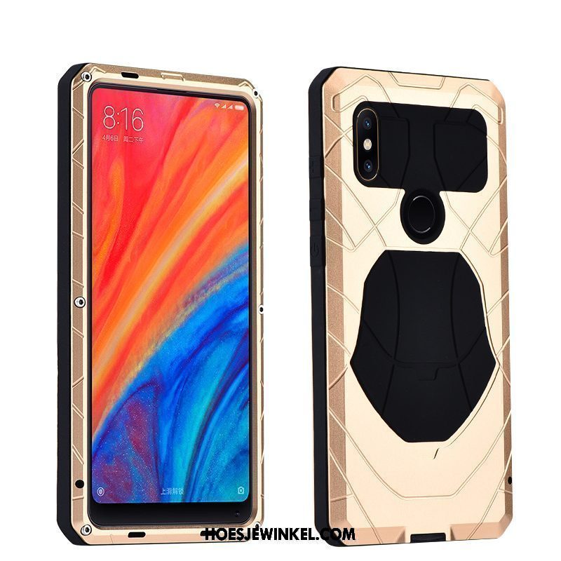 Xiaomi Mi Mix 2s Hoesje Mobiele Telefoon All Inclusive Drie Verdedigingen, Xiaomi Mi Mix 2s Hoesje Anti-fall Hoes Beige