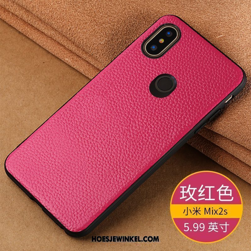 Xiaomi Mi Mix 2s Hoesje Nieuw Mini Zacht, Xiaomi Mi Mix 2s Hoesje Siliconen Echt Leer Beige