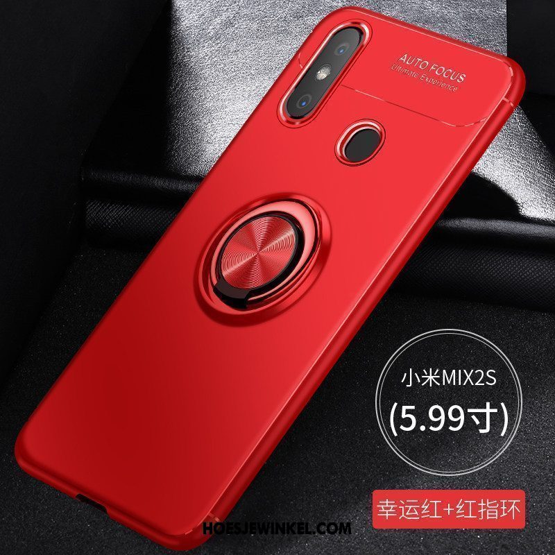 Xiaomi Mi Mix 2s Hoesje Schrobben Trend Hoes, Xiaomi Mi Mix 2s Hoesje Rood Mini Beige